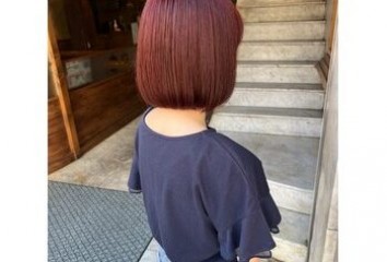 ブリーチなしダブルカラー×チェリーレッド～Lien(リアン　中区立町)園山　七彩ブログ