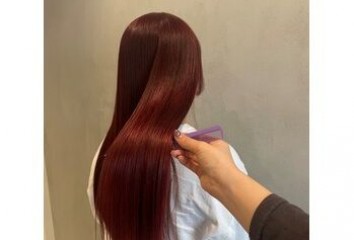 【すみブログ】ブリーチ無しチェリーレッド～Lien(リアン　中区立町)都間　すみれブログ