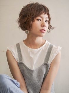 無造作ショートボブパーマ