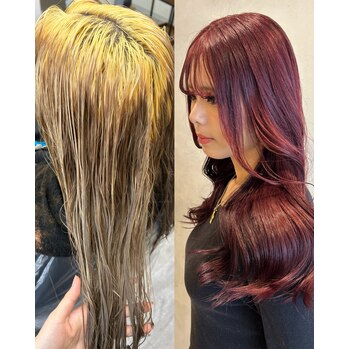 ブリーチリタッチ＋レッドカラー～Lien(リアン　中区立町)濱田　心愛ブログ